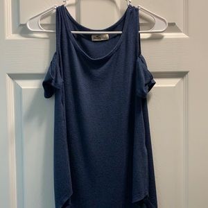 Blue off the shoulder tank top